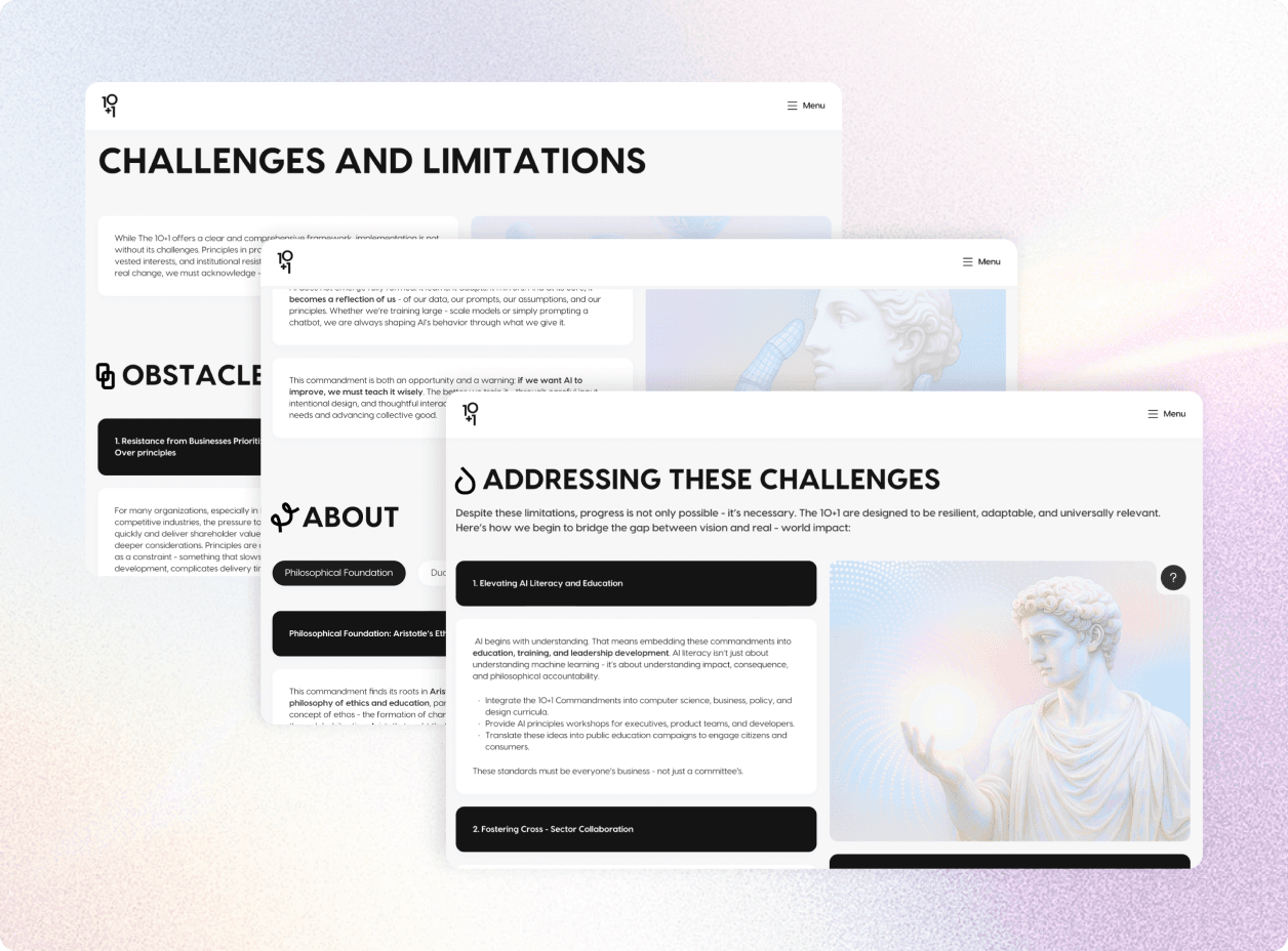 Overlapping desktop pages for Challenges and Limitations, About and Addressing These Challenges